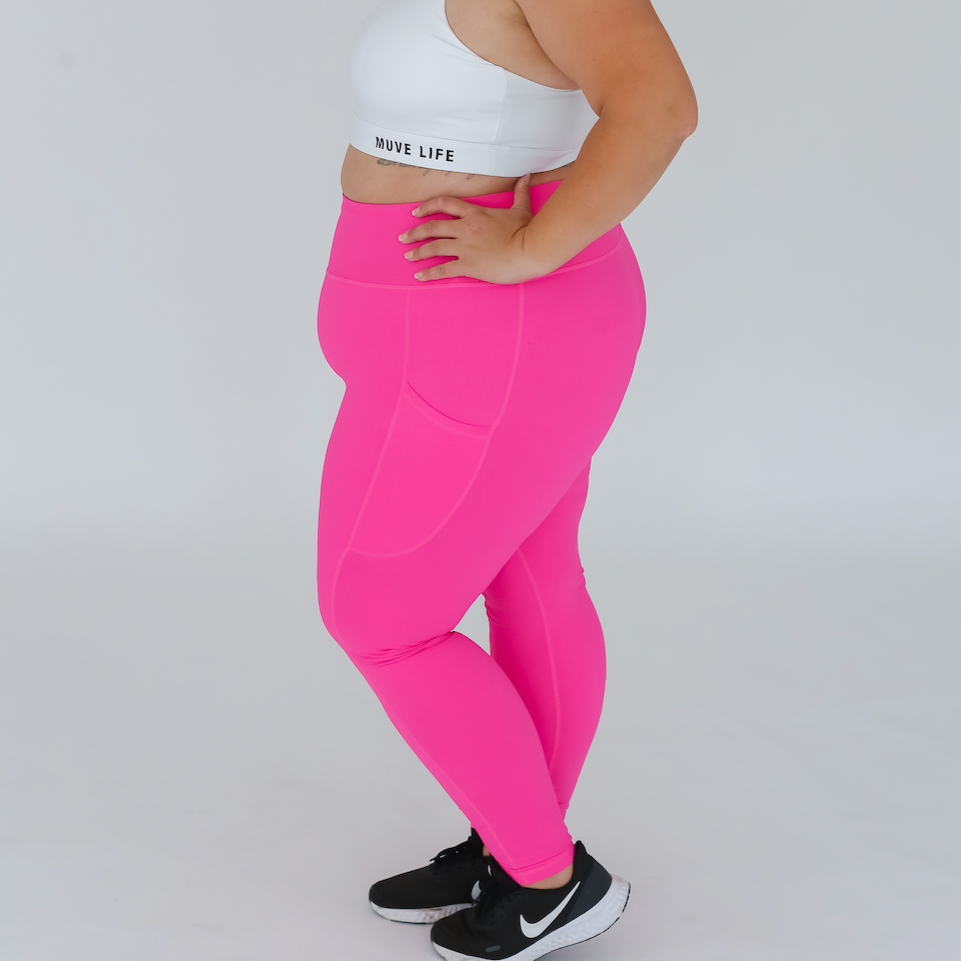 HIGH-RISE LEGGING WITH POCKETS - PINK