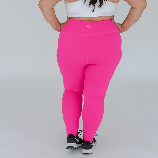 High-Rise Leggings with Pockets - Peony