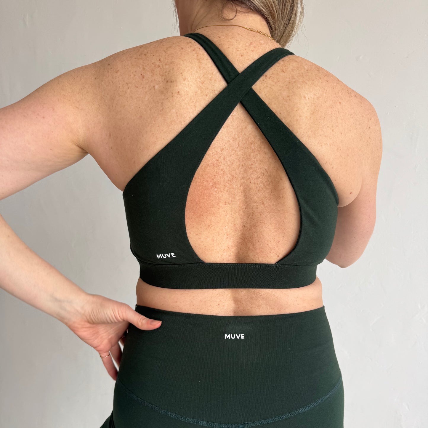 Cotton Sports Bra - Forest Green