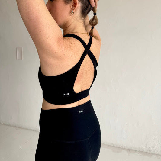 Cotton Sports Bra - Onyx