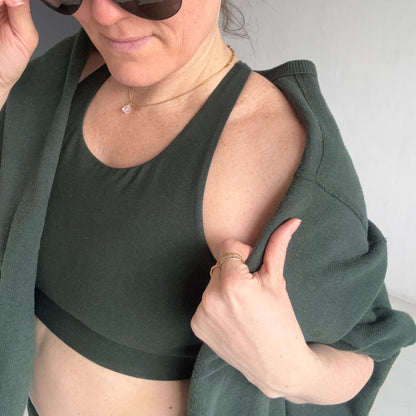 Cotton Sports Bra - Forest Green