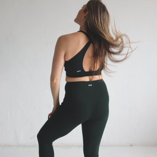 Cotton High-Waisted Legging - Forest Green