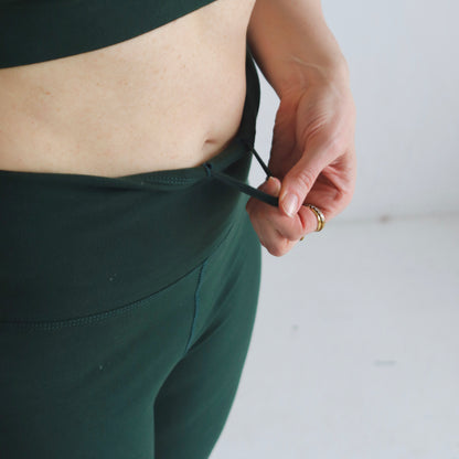 Cotton High-Waisted Legging - Forest Green
