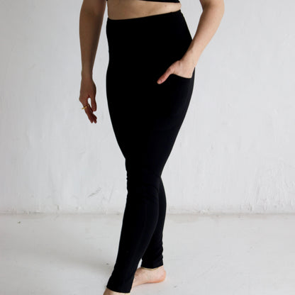 Cotton High-Waisted Legging - Onyx