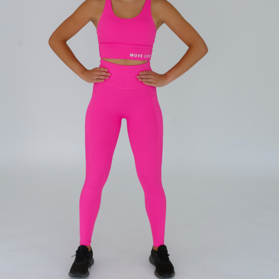 HIGH-RISE LEGGING WITH POCKETS - PINK