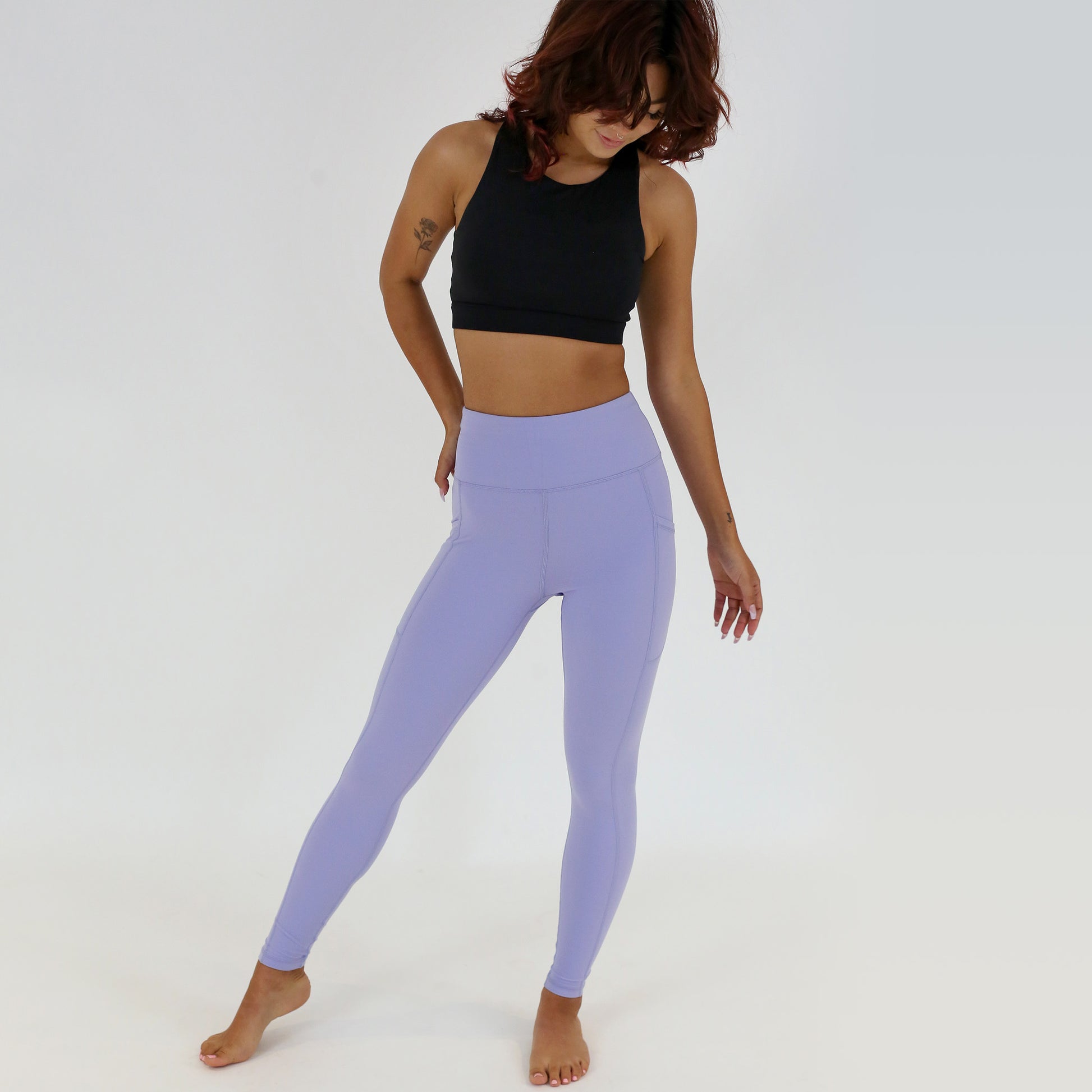 Pastel Pink – Workout Leggings, Pocketed Sports Leggings