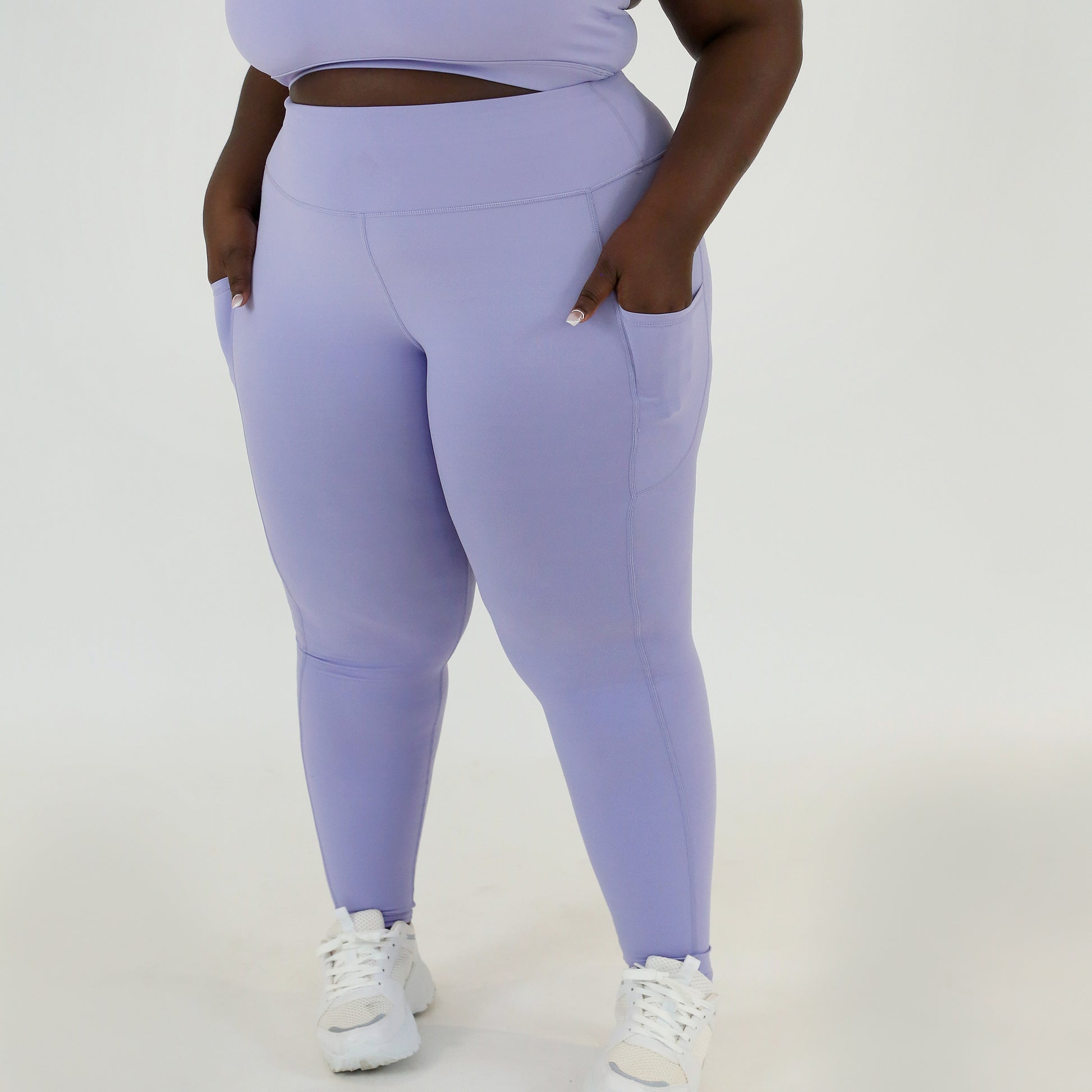 HIGH-RISE LEGGING WITH POCKETS - LILAC