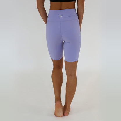 High-Waist Biker Shorts - Lilac