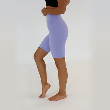 High-Waist Biker Shorts - Lilac